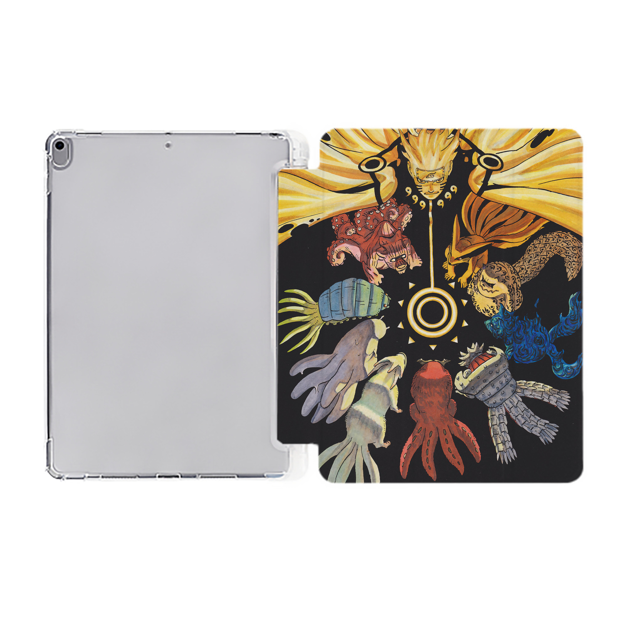 （画像用） NARUTO -ナルト- NARUTO -ナルト- 疾風伝 IPad ケース ペン収納付き 三つ折りスタンド PUレザー×シリコン 対応機種9.5/10.5/10.9インチ